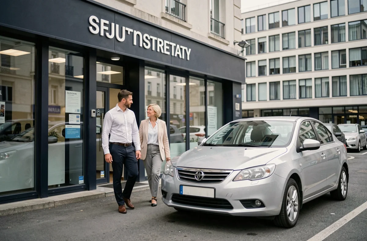 Agent Enterprise dans l'Oise accompagnant une cliente vers son véhicule