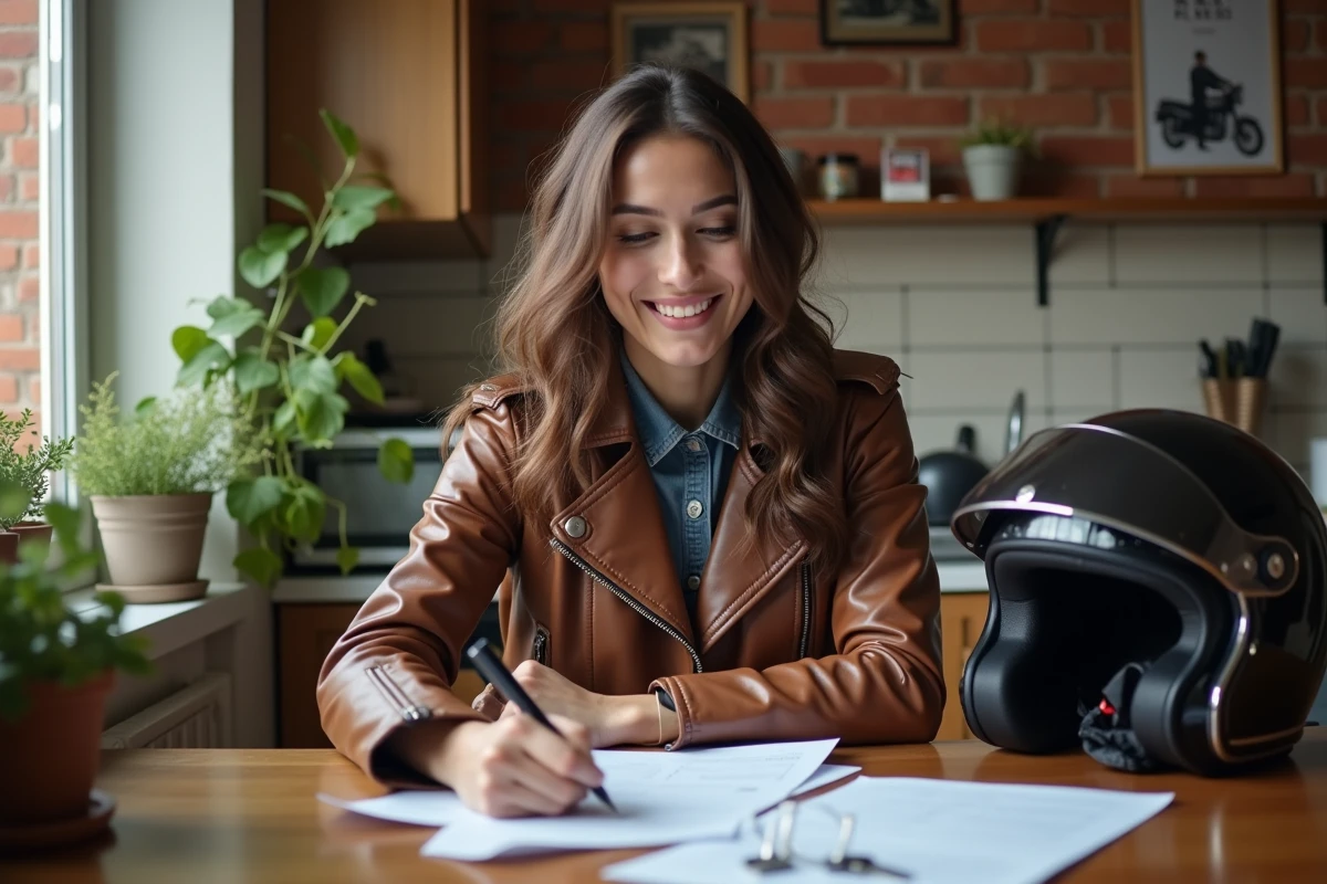 Jeune femme remplissant formulaires d