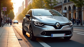 Renault Clio Phase 2 stationnée en ville en plein jour