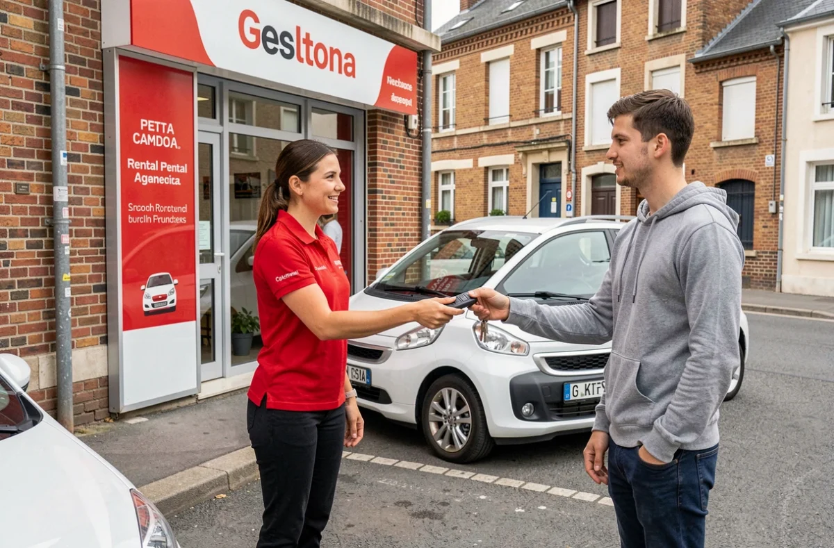 Employée d'Ucar Oise remettant les clés d'une voiture à un client