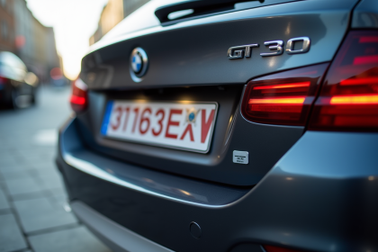 Voiture garée avec plaque européenne et vignette expirée